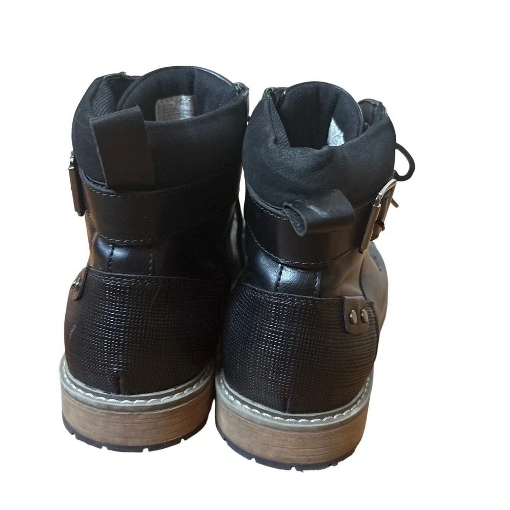 jf j.ferrar JF Slate Boots Mens Black Cap Toe Buckle Combat SIZE 10.5